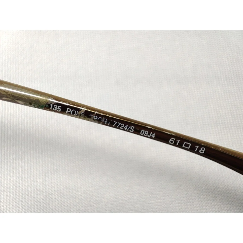Polo Sport Ralph Lauren 7724/S 09J4 Gold Metal Rectangle Frames Only 61[]18-135